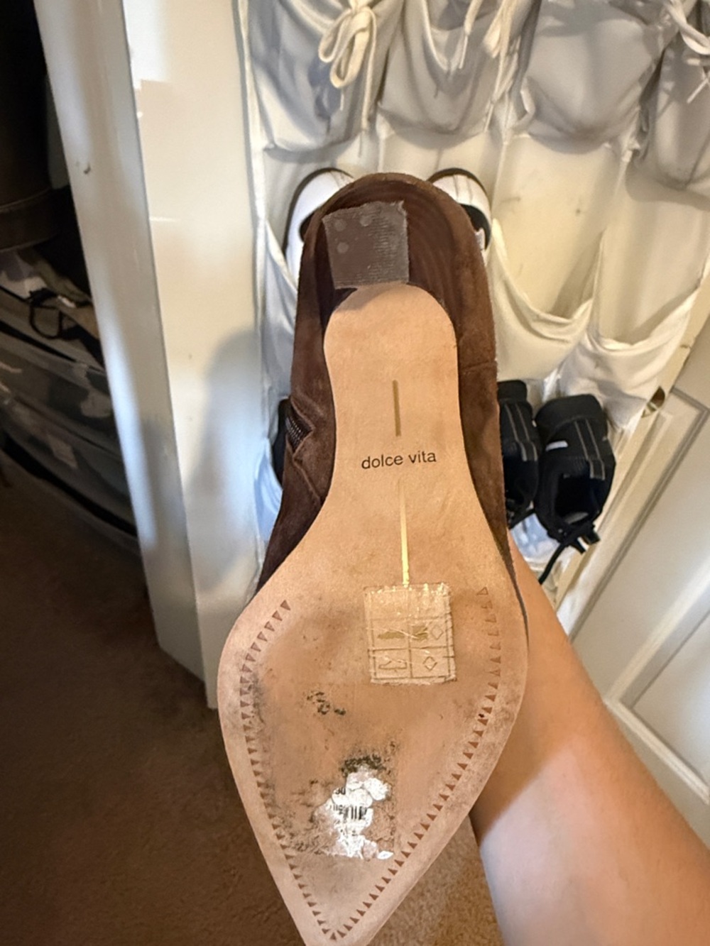 Dolce Vita Brown Suede Knee-High Heeled Boot - Picture 2 of 2